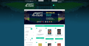 A website design for a sports store.