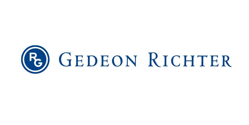 The logo for gedeon richter.