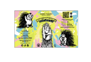 A label for a beer with a picture of a squirrel and a hand.