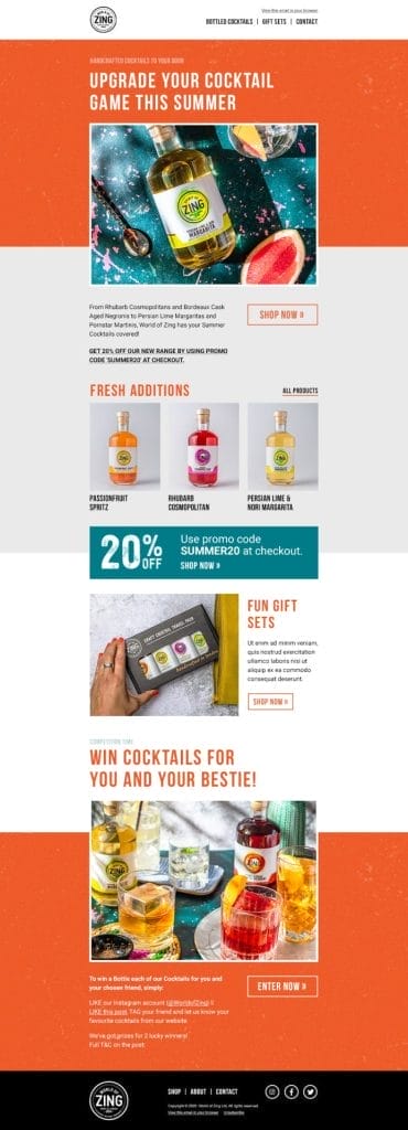 Cocktails email template.